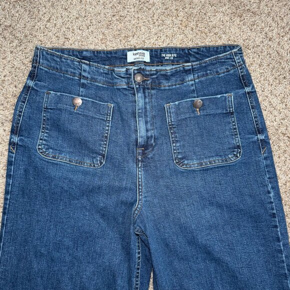 Kensie VintageLuxe The High Rise Wide Leg Jeans Size 12 Denim Pants High Waist - Picture 5 of 9